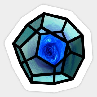 Galaxy space geometry concept: blue Platonic solid Sticker